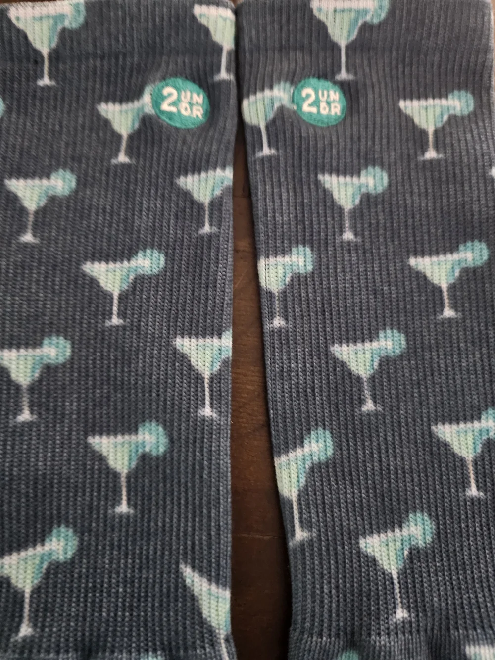 Men's Blue Cocktail Print Crew Socks - 2UNDR